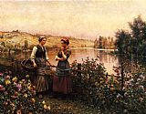 Daniel Ridgway Knight Stopping for Conversation painting